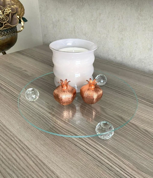 Cam Sunumluk sephpa üstü Pasta Tabağı kahve sunumu