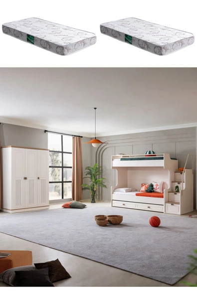 Ranza, Zenit Plus Yavrulu Ranza 3 Kapaklı Dolap 2 Adet Comfort Yatak