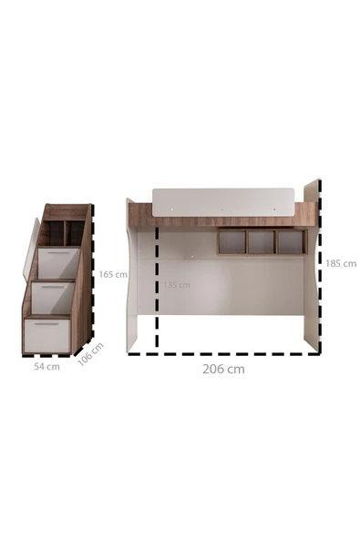 Ranza, Milano Çift Kişilik Çalışma Masalı Modern Ranza + 2 Adet Comfort Yatak - Resim 8