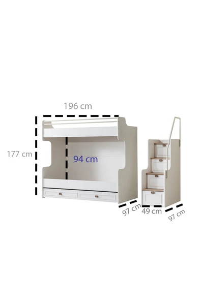 Ranza, Zenit Plus Yavrulu Ranza 3 Kapaklı Dolap 2 Adet Comfort Yatak - 5