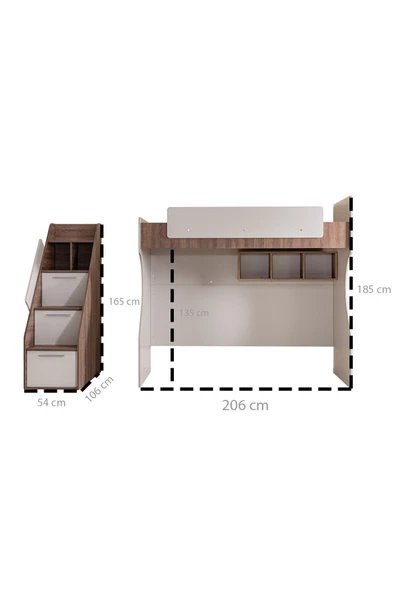 Ranza, Milano 2li Ranza 3 Kapaklı Dolap 2 Adet Comfort Yatak - 7