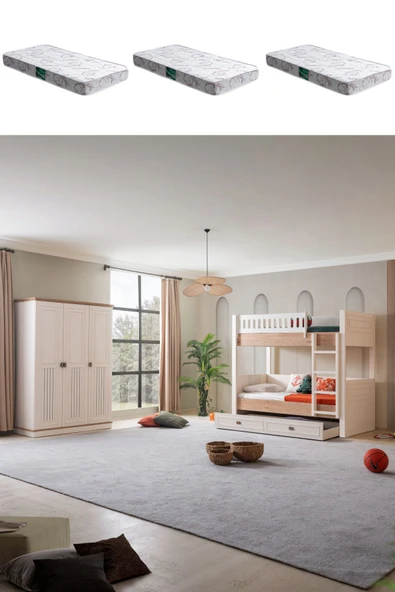 Ranza, Zenit Yavrulu Ranza 3 Kapaklı Dolap 3 Adet Comfort Yatak