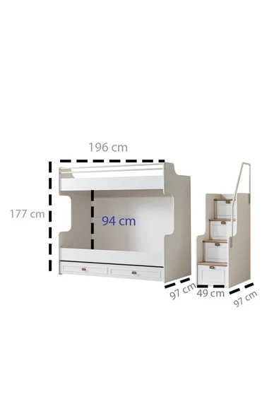 Ranza, Zenit Plus Yavrulu Ranza 3 Kapaklı Dolap 3 Adet Comfort Yatak - 5