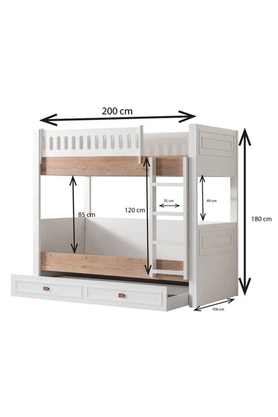 Ranza, Zenit Yavrulu Ranza 3 Kapaklı Dolap 3 Adet Comfort Yatak - 8