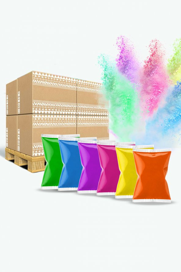 Holi Festival 250 Adet x 50Gr Karışık Renk Parti Toz Boyası