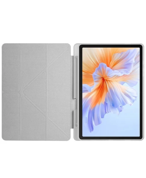 Honor Pad V9 11.5 Inç Kılıf Katlanır Kalem Bölmeli Silikon Standlı Uyku Modlu Akıllı Kapak  GRİ - 2