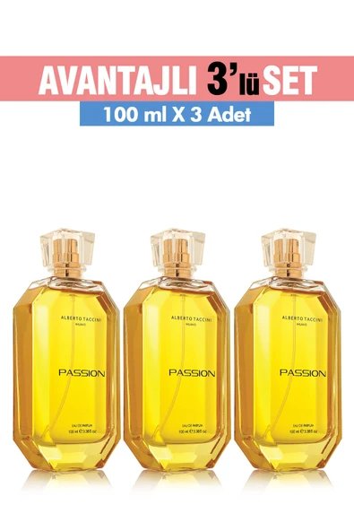 3'Lü Set Alberto Taccini PASSION Kadın Parfümü -100 ml