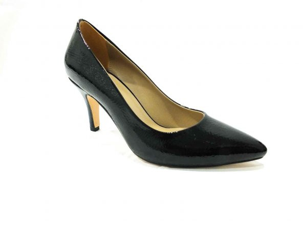 Marine Shoes 7 cm Topuklu Ayakkabı Siyah-Rugan 86 412 - 2