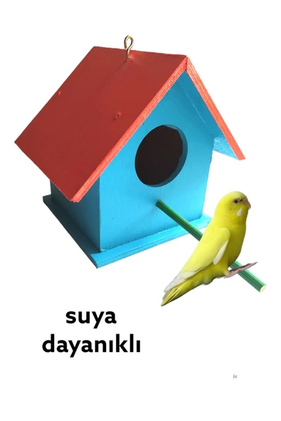 değerli hobi Ahşap Kuş Yuvası Kuş Evi Dış Mekan Suya Dayanıklı 15x15x20 Cm