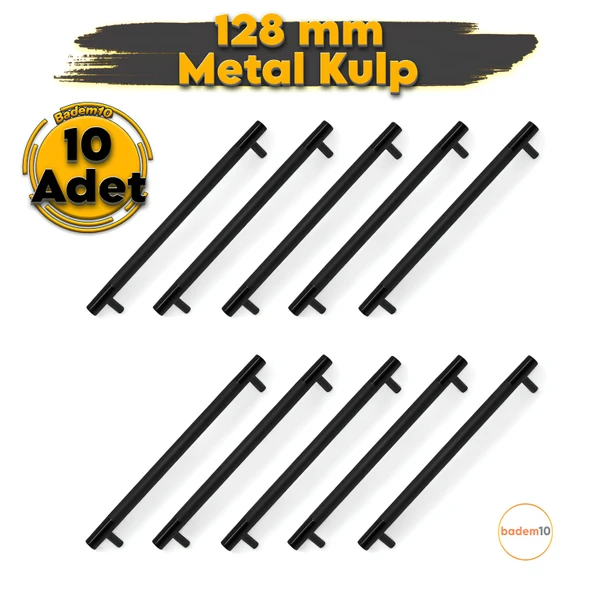 Hitit 10'lu 128 mm 12.8 Cm Çekmece Dolap Dolabı Kapak Kulpu Kulpları Kulbu Metal Kulp Mobilya Mutfak