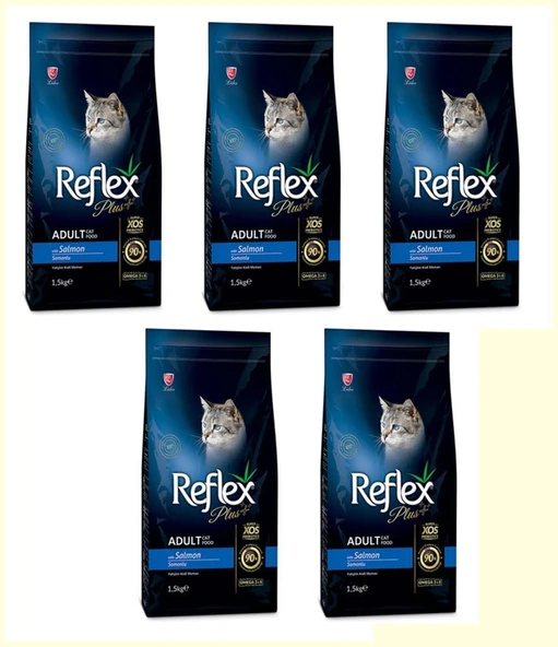 Reflex Plus Somon Balıklı Yetişkin Kedi Maması 1,5 Kg*5 ADET - 1