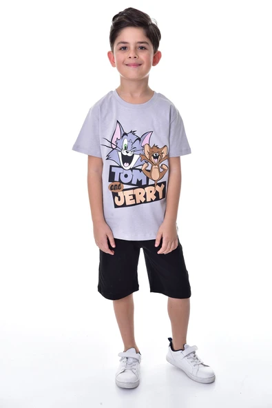 Tom & Jerry Baskılı 2'li Şort - T-Shirt Çocuk Takım - 4