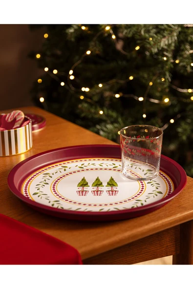 Chris Yuvarlak Metal Tepsi - Resim 2