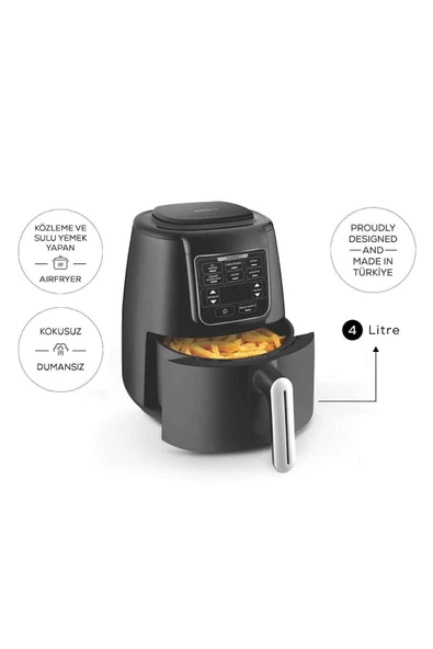 Karaca Air Pro Cook 3in1 XL 4 lt Black Silver Yağsız Fritöz