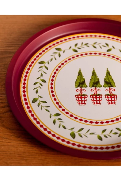 Chris Yuvarlak Metal Tepsi - Resim 3