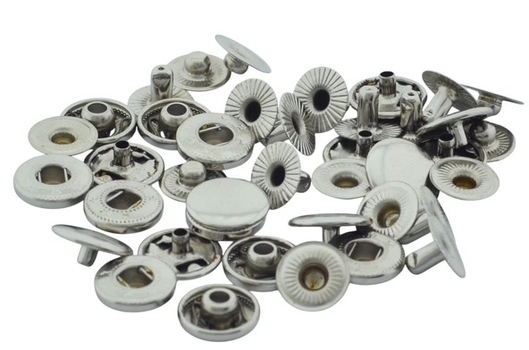 13mm 10 Adet Nikel Gümüş Renk Çıt Çıt Set