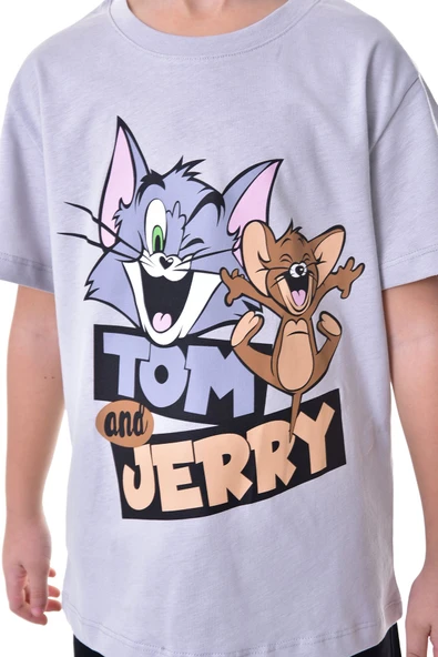 Tom & Jerry Baskılı 2'li Şort - T-Shirt Çocuk Takım - 5