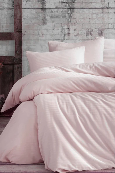 Formeya   Çizgili Lastikli Çarşaflı Çift Kişilik Nevresim Takımı - 3