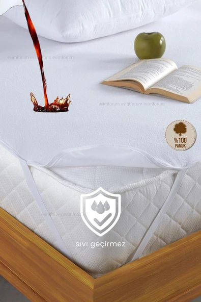 Formeya %100 Pamuk Su Sıvı Geçirmez Köşe Lastikli Alez Çarşaf Tek Çift Kişilik Bebek Park Yatak Alezi - 2