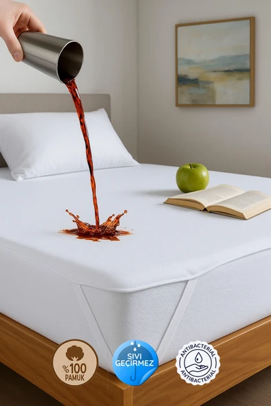 Formeya %100 Pamuk Su Sıvı Geçirmez Köşe Lastikli Alez Çarşaf Tek Çift Kişilik Bebek Park Yatak Alezi