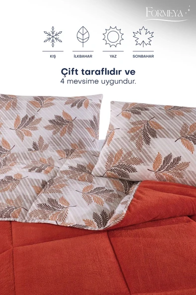 Formeya Battal Boy Lüx Wellsoft Yorgan Çift Taraflı Yastık Kılıflı 215x235 cm Yorgan + Yastık Kılıfı Set - Resim 12