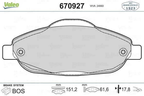 FREN BALATASI ON (151 MM) PEUGEOT P308 P3008 07-