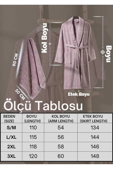 Formeya Havlulu Bornoz Seti Çizgili Şalyaka Bornoz Seti - 3