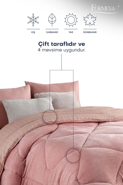 Formeya   Tek Kişilik Lüx Kahverengi Wellsoft Yorgan Çift Taraflı 155x215 - 7