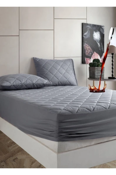 Formeya Renkli Sıvı Geçirmez Kapitone Pamuk Lastikli Çarşaf Takımı - 3