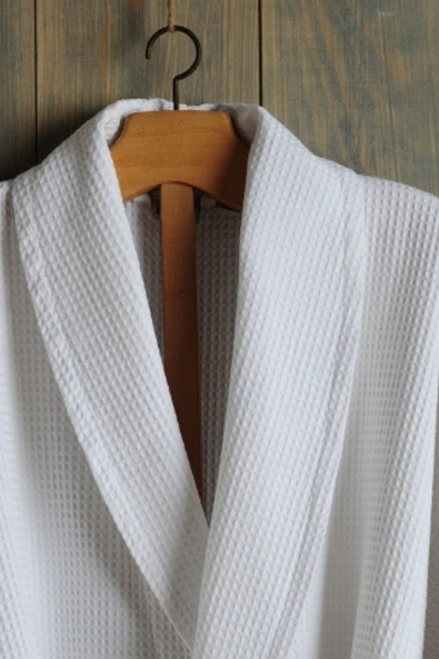 Formeya   Gofret Desen Beyaz Lüks Bornoz, Çeyizlik Bornoz, Standart Beden - L/XL - 3