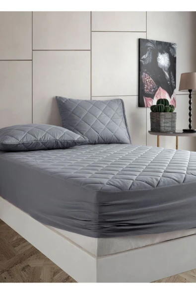 Formeya   Pamukkale Alez Set Kahverengi %100Pamuk Kapitone Yatak Koruyucu Alez-2 Adet Yastık Koruyucu(11 Ebat) - 10