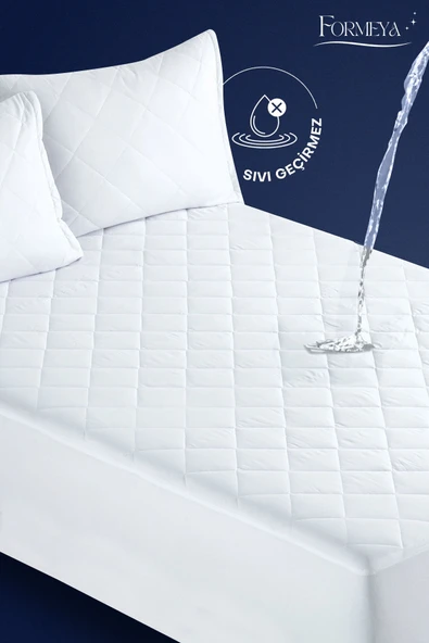 Formeya   Kapitone Fitted Full Kenar Su Sıvı Geçirmez %100 Pamuk Yatak Koruyucu Alez Tek Çift Battal (16 Ebat) - 3