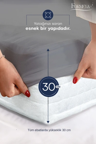 Formeya   Mikro Fitted Full Kenar Su Sıvı Geçirmez Yatak Koruyucu Alez Bebek-Tek-Çift Kişilik Battal Boy Alez - 6