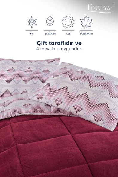 Formeya Tek Kişilik Lüx Wellsoft Yorgan Çift Taraflı Yastık Kılıflı 155x215 cm Yorgan - 10