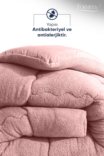 Formeya Tek Kişilik Lüx Pudra Wellsoft Yorgan Çift Taraflı 155x215 - 4