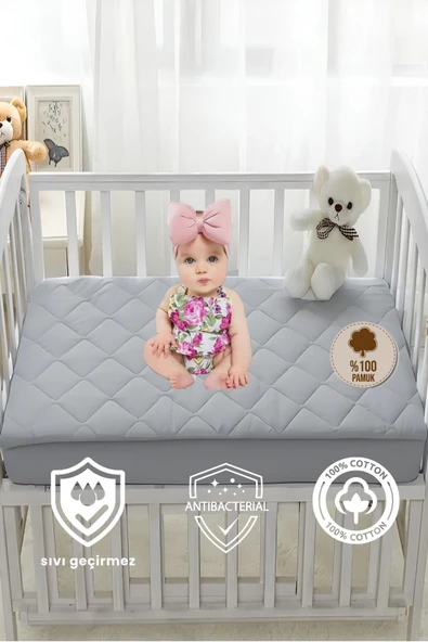 Formeya Pamuk Kapitone Fitted Sıvı Geçirmez Bebek-Çocuk Alezi, Park Yatak Beşik Yatak Alezi - 4