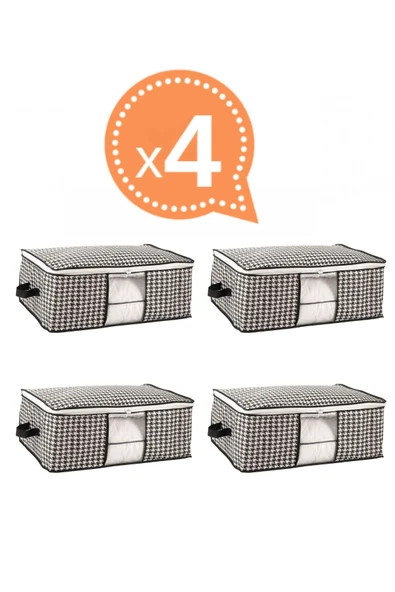 Formeya Baza ve Yatak Altı Uyumlu 4 Adet Lüks Pencereli Dolap Düzenleyici Hurç Baza Altı Hurç - 3