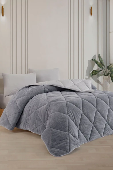 Formeya Çift Kişilik Lüx Gri Wellsoft Yorgan Çift Taraflı 195x215