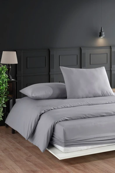 Formeya Çift Kişilik %100 Pamuk Lastikli Çarşaflı Nevresim Takımı 4 Renk - 12