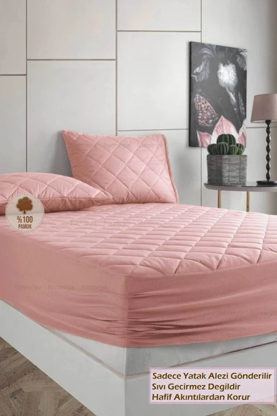 Formeya   Alez Kahverengi %100 Pamuk Kapitone Yatak Koruyucu Alez Fitted Çarşaf (16 Ebat) - 5