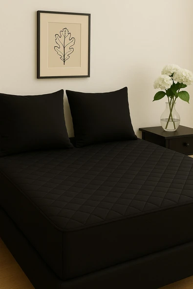 Formeya Adelya Siyah Kapitone Yatak Koruyucu Alez (16 Ebat)