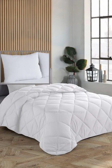 Formeya Tek Kişilik Beyaz Yorgan ve Yastık Seti 155x215 cm