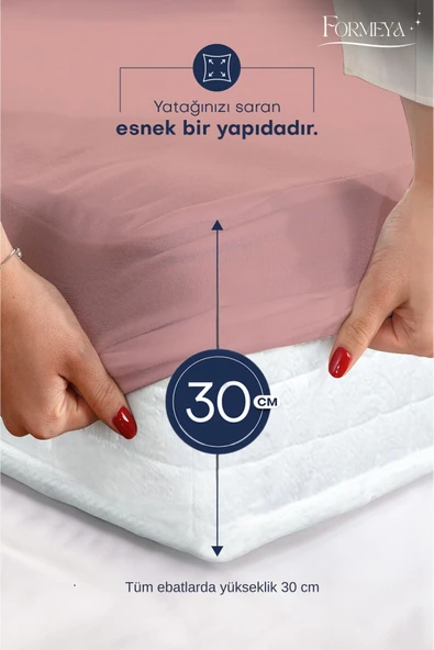 Mikro Fitted Full Kenar Su Sıvı Geçirmez Yatak Koruyucu Alez Bebek-Tek-Çift Kişilik Battal Boy Alez - 11