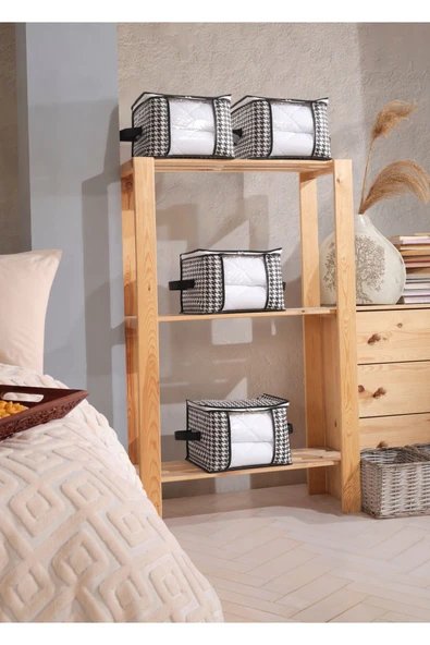 Formeya 4 Adet Lüks Pencereli Çok Amaçlı Dolap Düzenleyici Hurç Çorap Hurcu 34 x 22 x 22 cm - 7