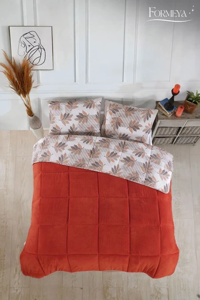 Formeya Çift Kişilik Lüx Wellsoft Yorgan Çift Taraflı Yastık Kılıflı 195x215 cm Yorgan + Yastık Kılıfı Set