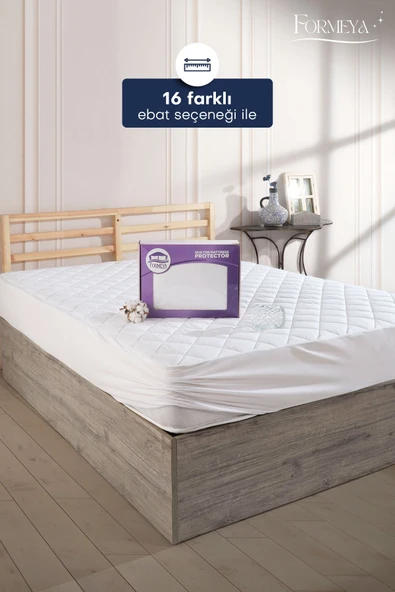 Formeya   Kapitone Fitted Full Kenar Su Sıvı Geçirmez %100 Pamuk Yatak Koruyucu Alez Tek Çift Battal (16 Ebat) - 2