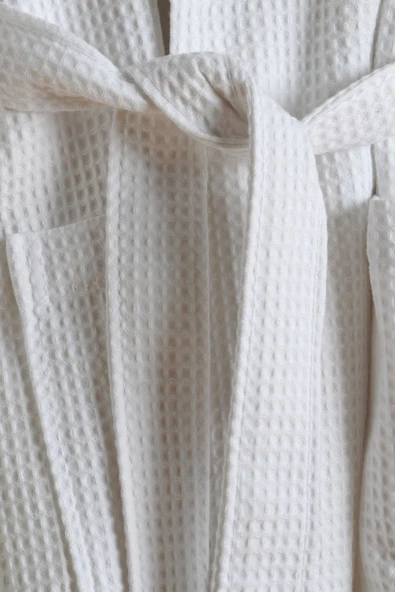 Formeya   Gofret Desen Beyaz Lüks Bornoz, Çeyizlik Bornoz, Standart Beden - L/XL - 5