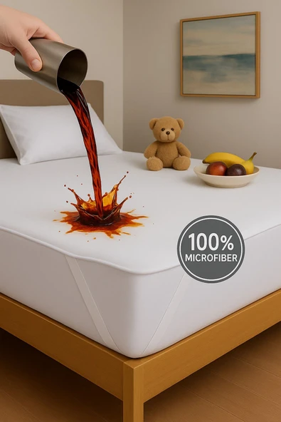 Formeya Mikrofiber Su Sıvı Geçirmez Köşe Lastikli Alez Çarşaf Tek Çift Kişilik Bebek Park Yatak Alezi - 2