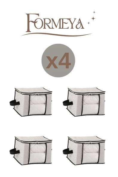 Formeya Orta Boy Lüks Pencereli Kazak-pike-battaniye Hurcu Dolap Düzenleyici Hurç 40 X 40 X 30 Cm - 4 Adet - 9