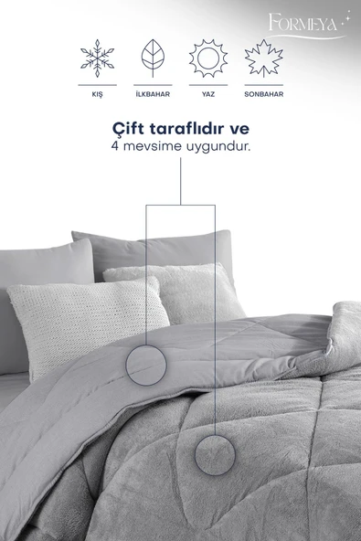 Formeya Battal Boy Lüx Kahverengi Çift Taraflı Wellsoft Yorgan - 7